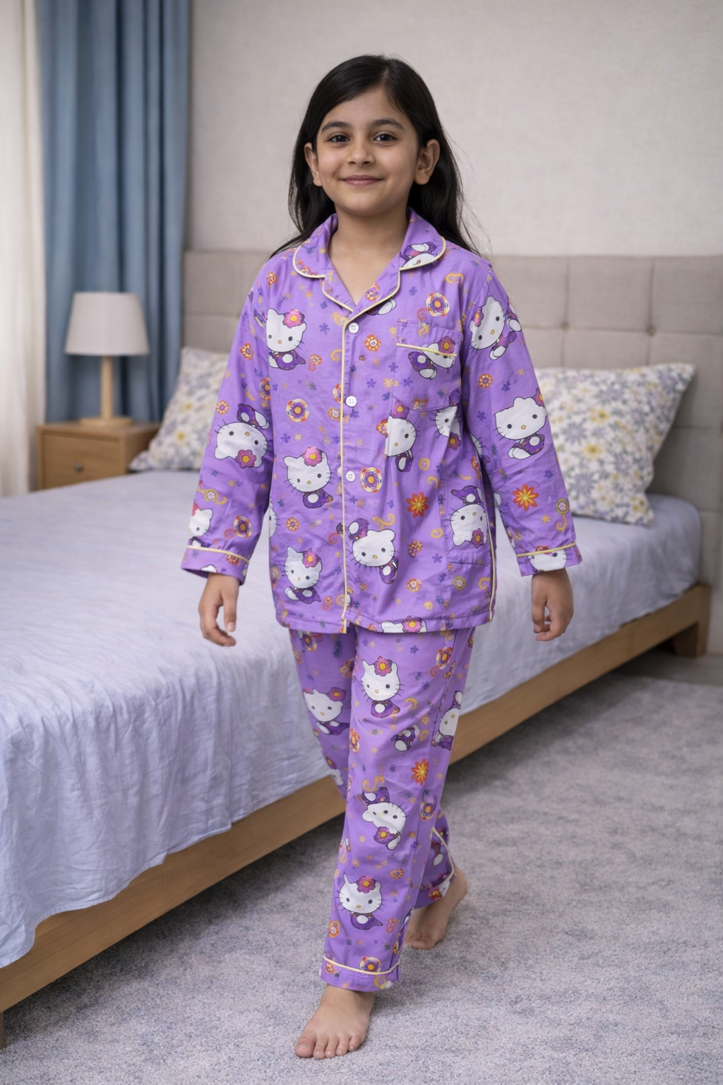 Girls Front Open Pj Set