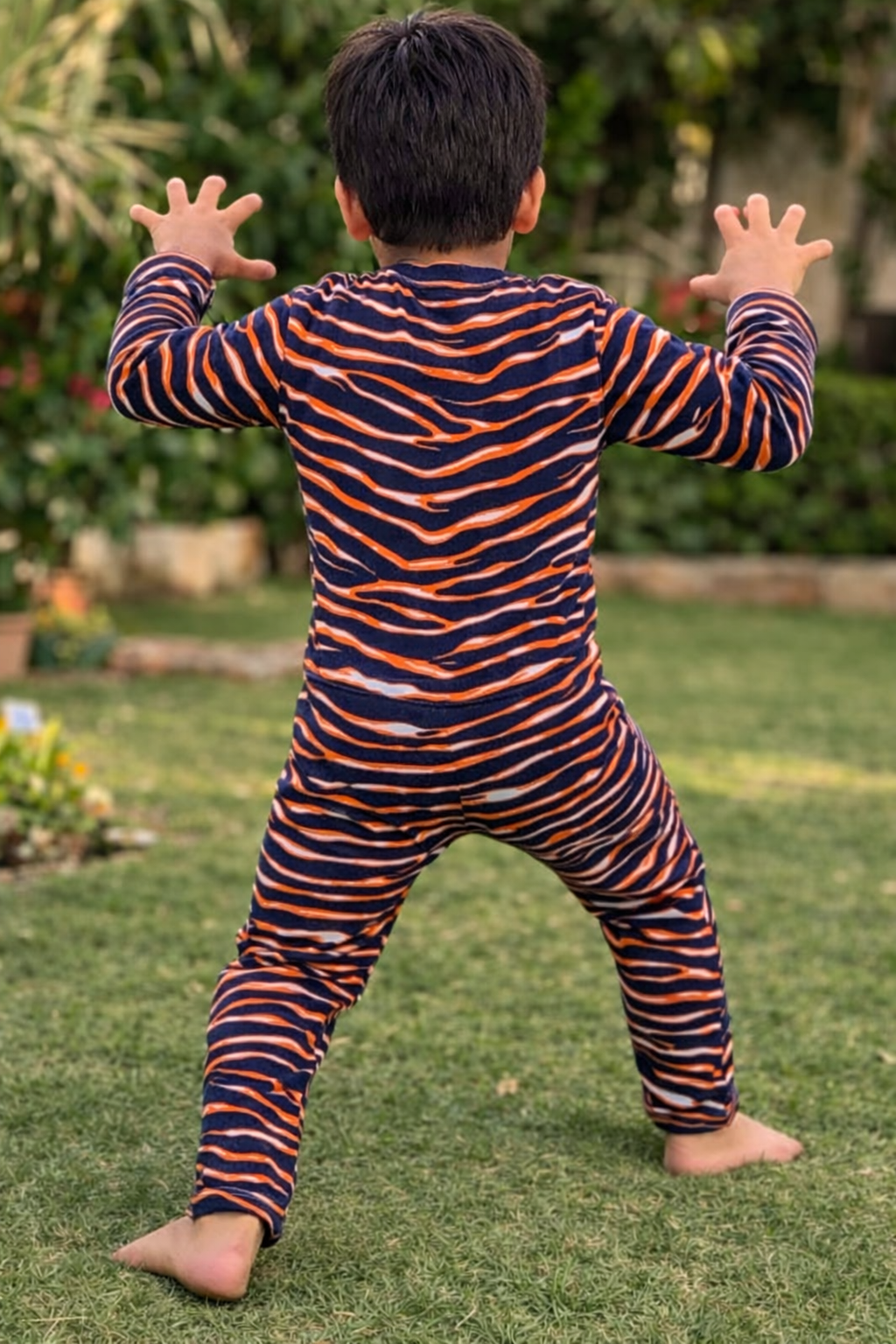 Kids Summer Wear | Zebra Brown Orange-001