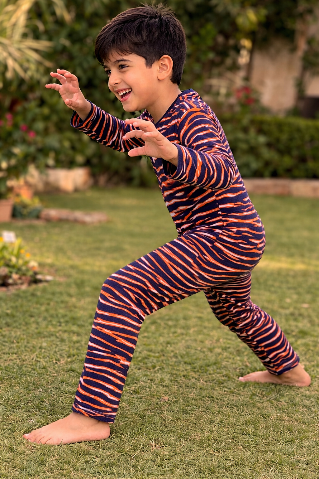 Kids Summer Wear | Zebra Brown Orange-001