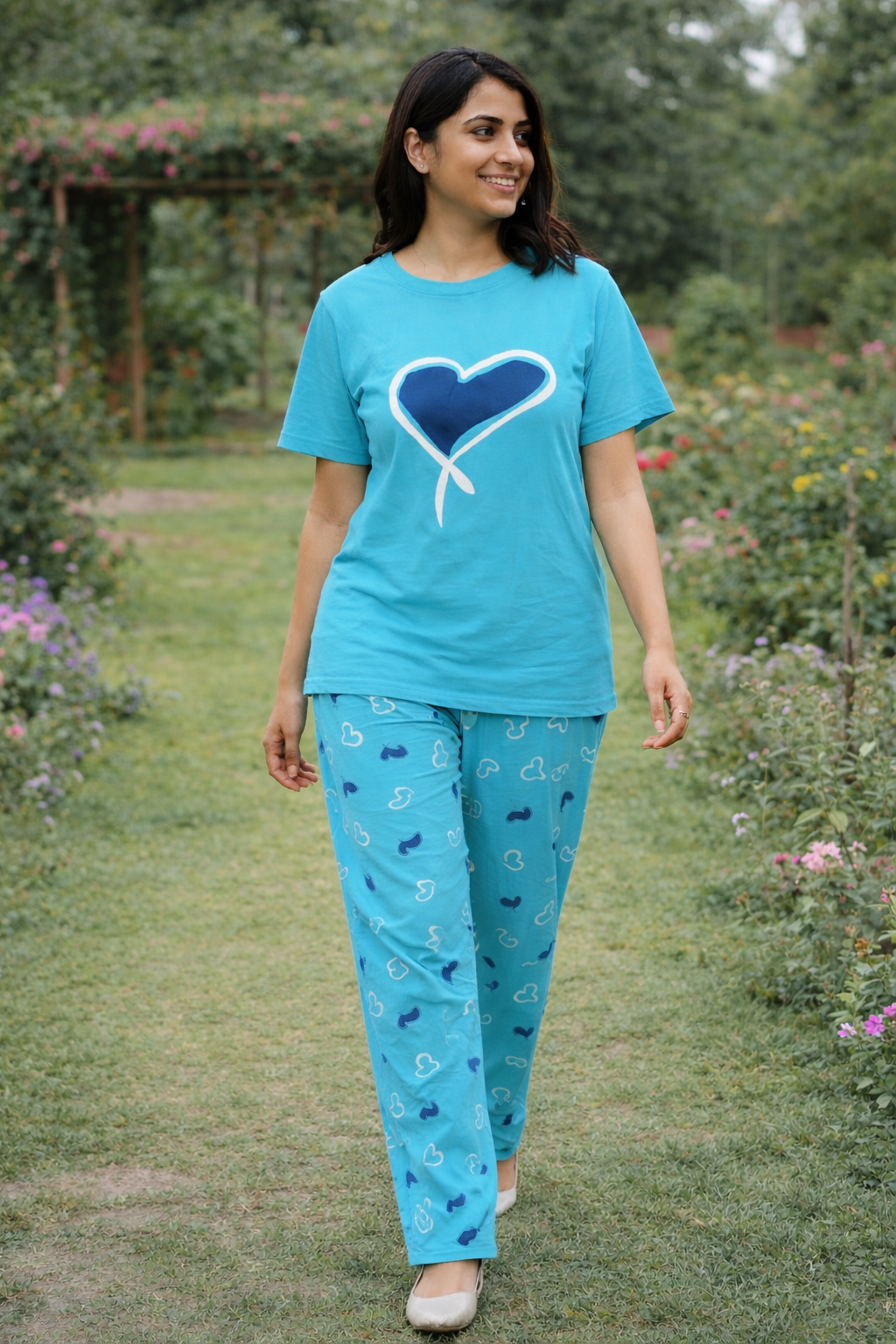 Ladies Night Suit (Sky Pair Heart)
